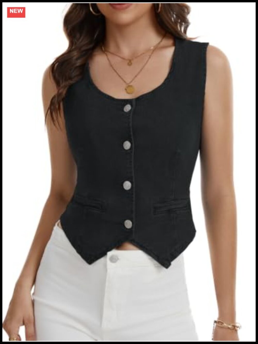 Stretchy Denim Vest for Women Western Country Concert Y2K Jean Vest